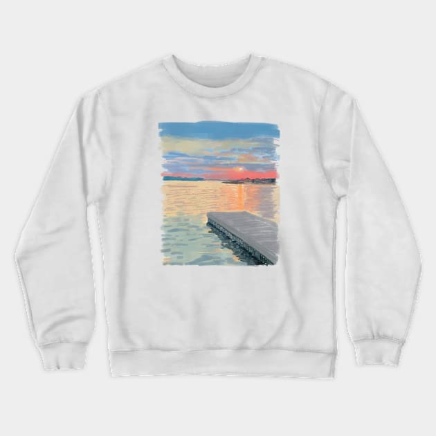 Sunset Over the Water Crewneck Sweatshirt by Aeriskate